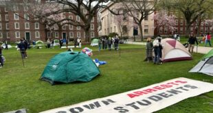 Brown University said about 130 students violated the school's policy prohibiting camping