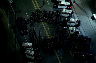 Dozens of police cars surround the University of Southern California campus, video shows