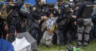 Police cleared protesters and tore down tents at the University of Virginia